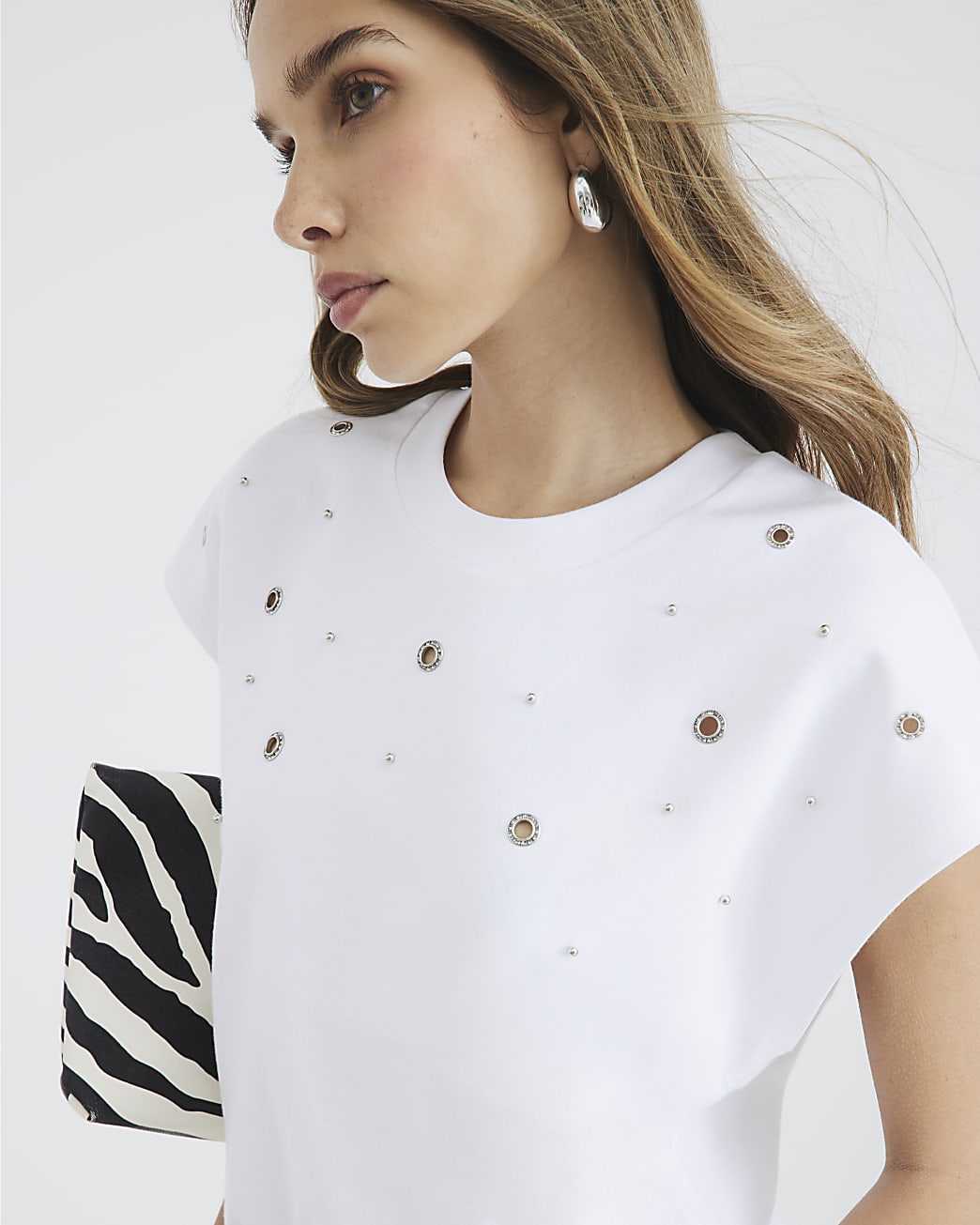 Eyelet Detail T-Shirt