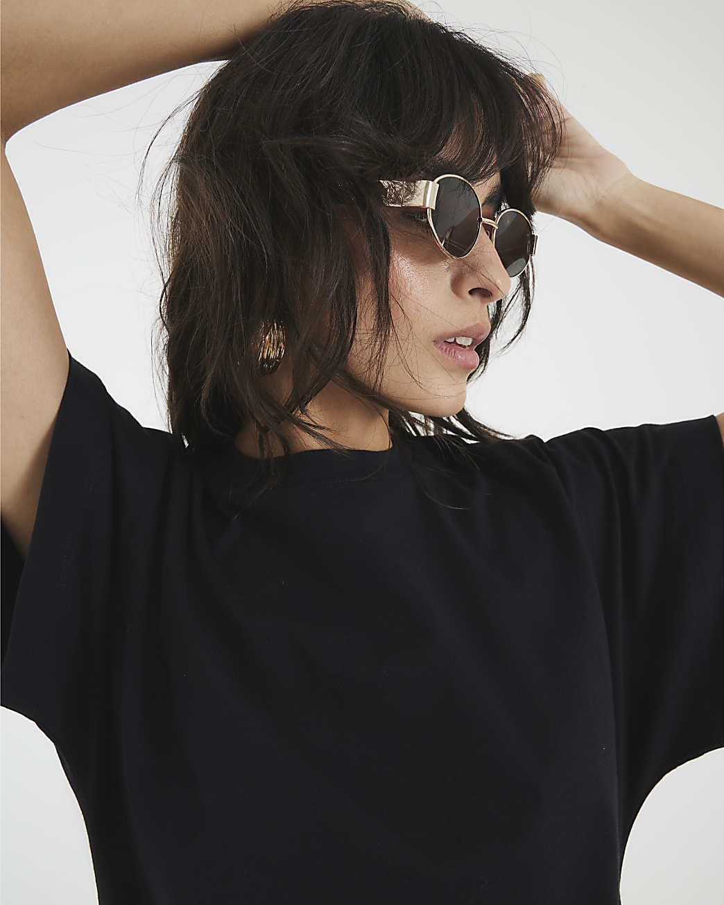 Ruched Side Kimono Sleeve T-shirt