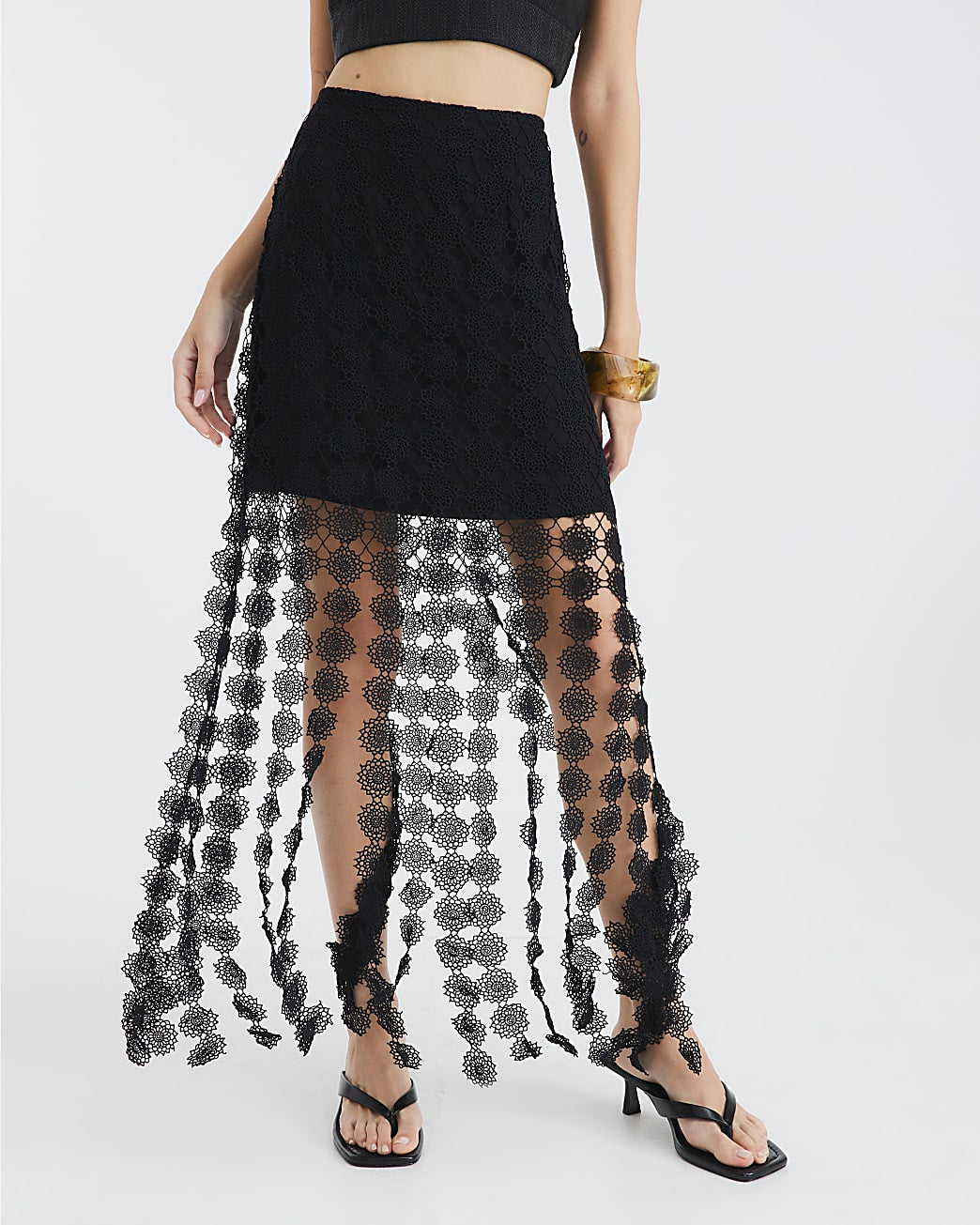 Crochet Tassel Midi Skirt