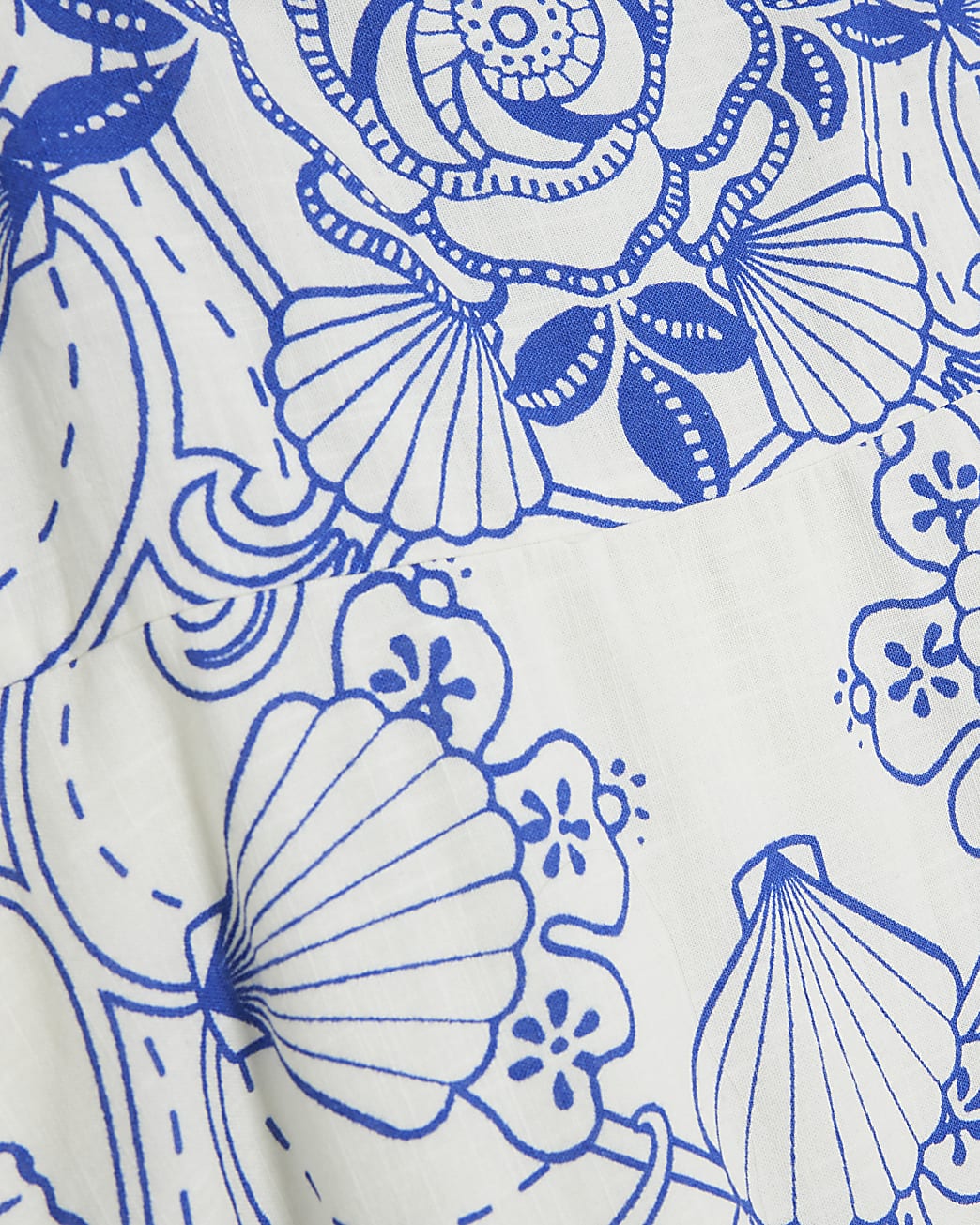 Blue Palm Print Maxi Dress