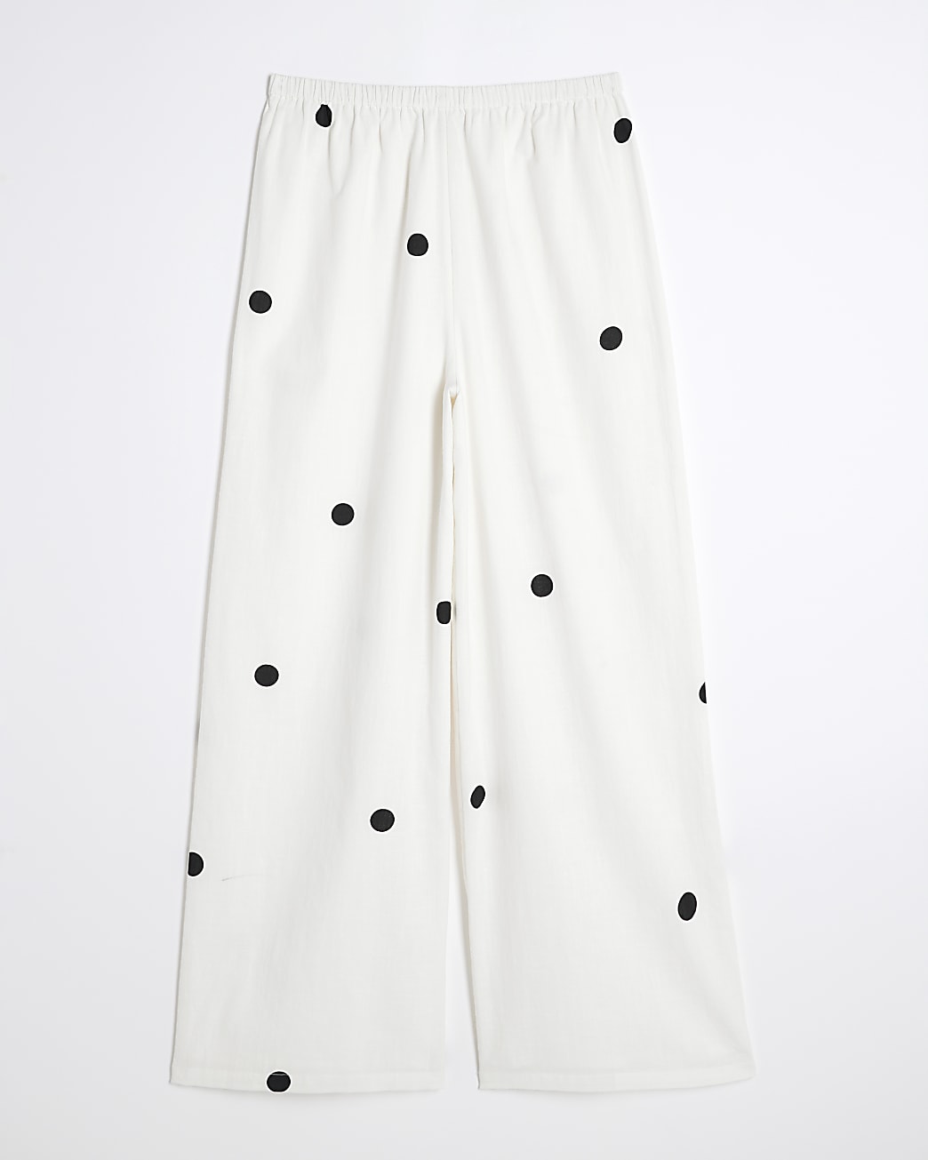Cream Polka Dot Wide Leg Trousers