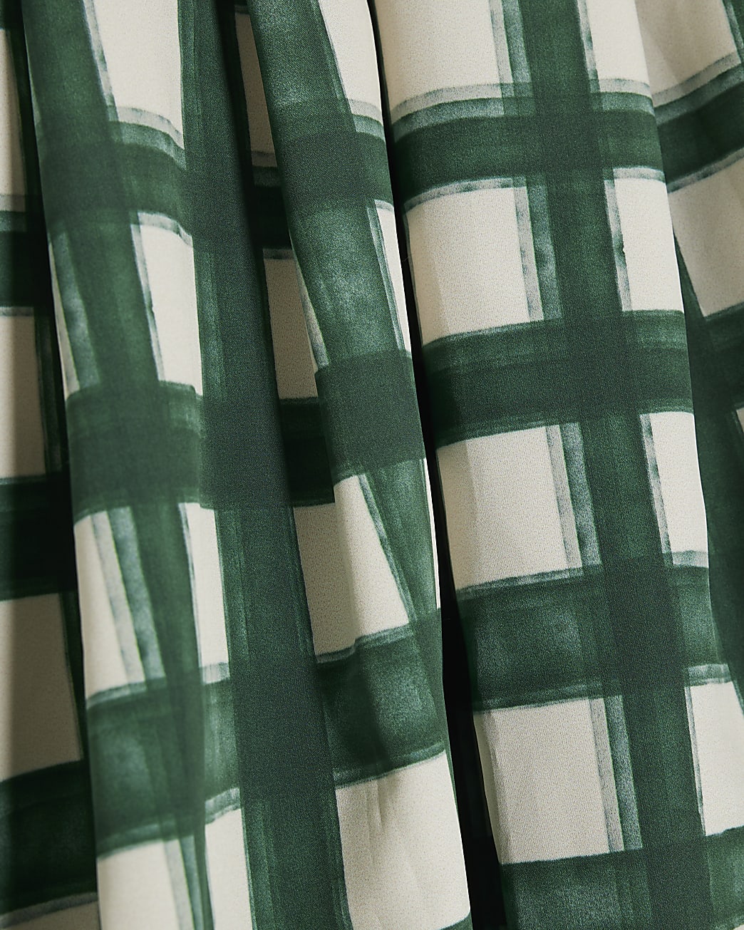 Emerald Plaid Midi Skirt
