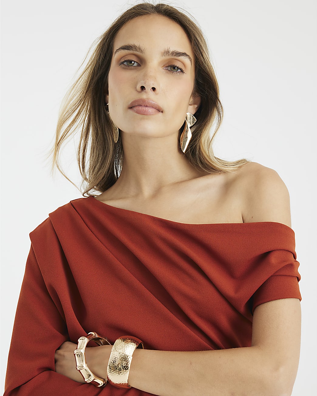 Asymmetrical Draped Maxi Dress