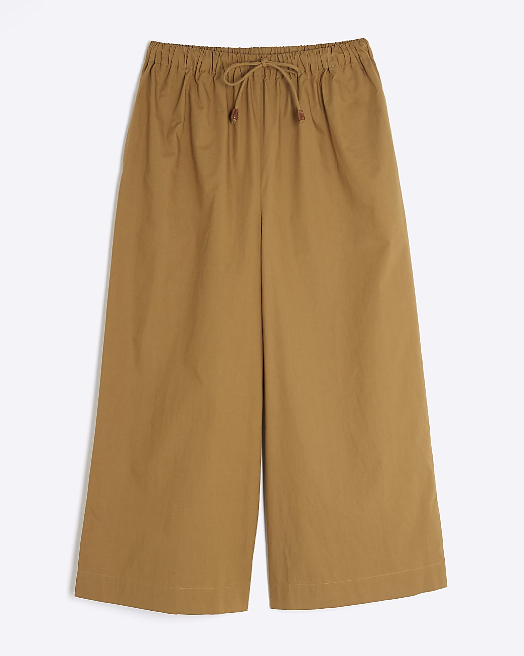 Metallic Bronze Poplin Cropped Trousers