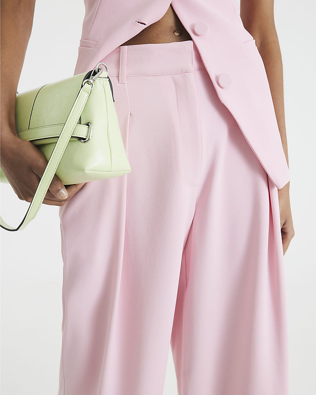 Pale Pink Wide Leg Trousers