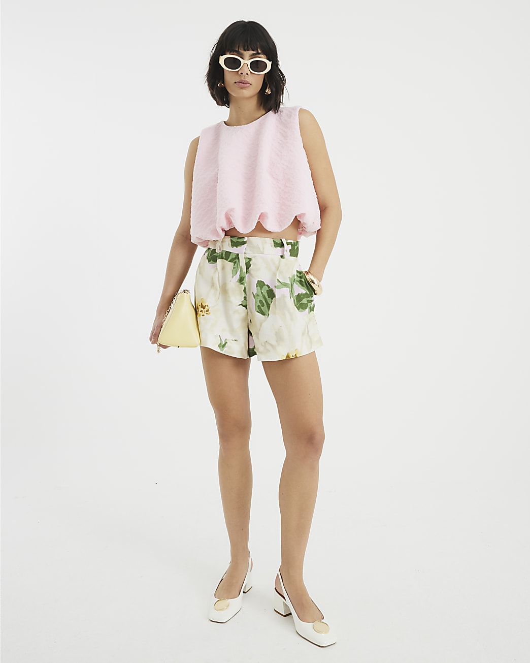 Floral Print Linen Shorts