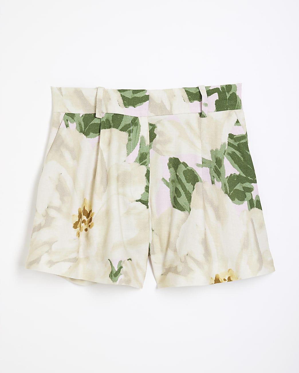 Floral Print Linen Shorts