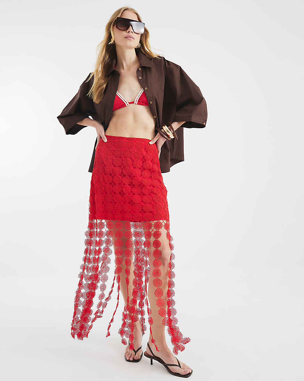 Crochet Tassel Midi Skirt