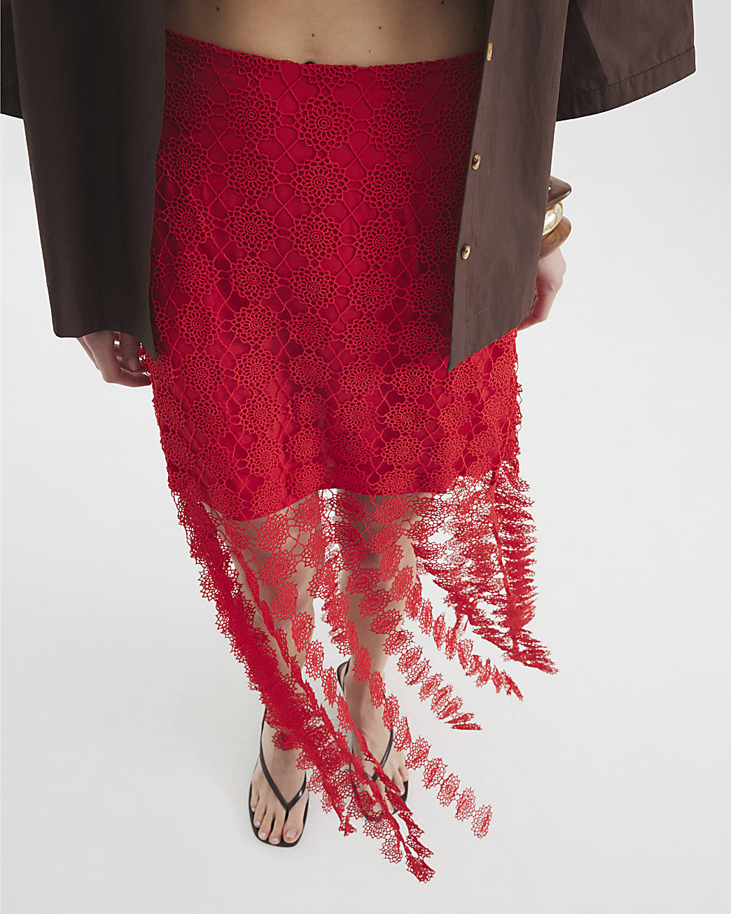 Crochet Tassel Midi Skirt
