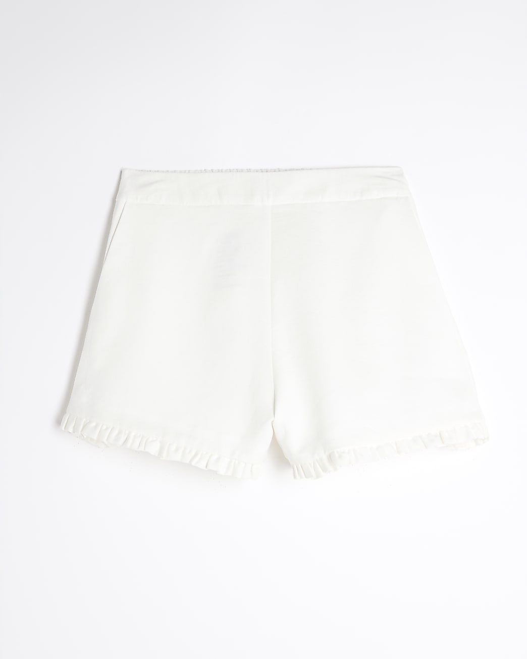 Linen Blend Frill Tailored Shorts