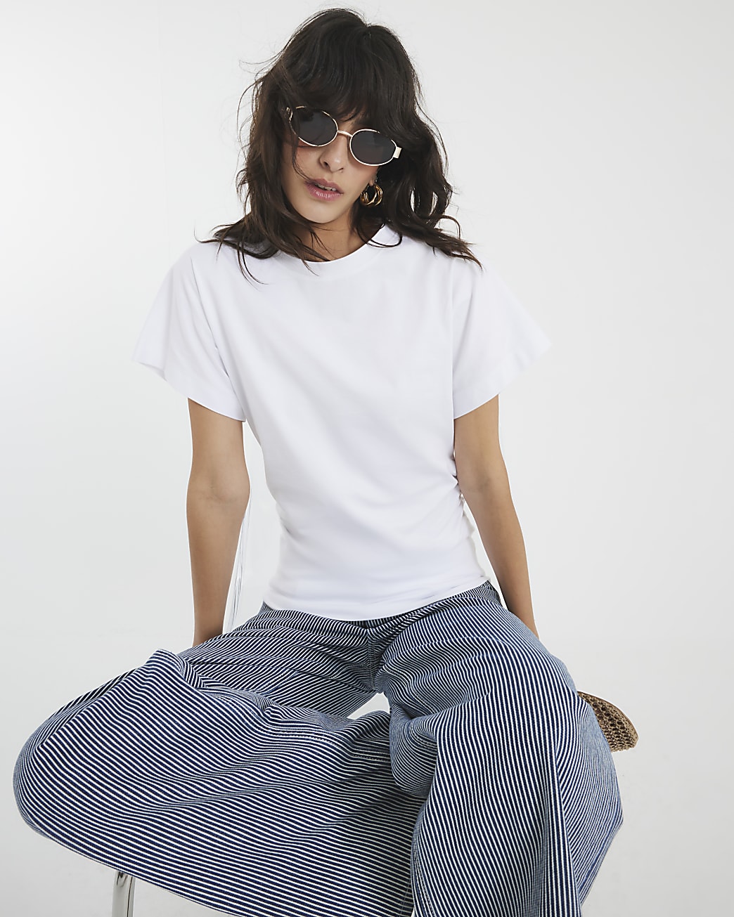 Ruched Side Kimono Sleeve T-shirt
