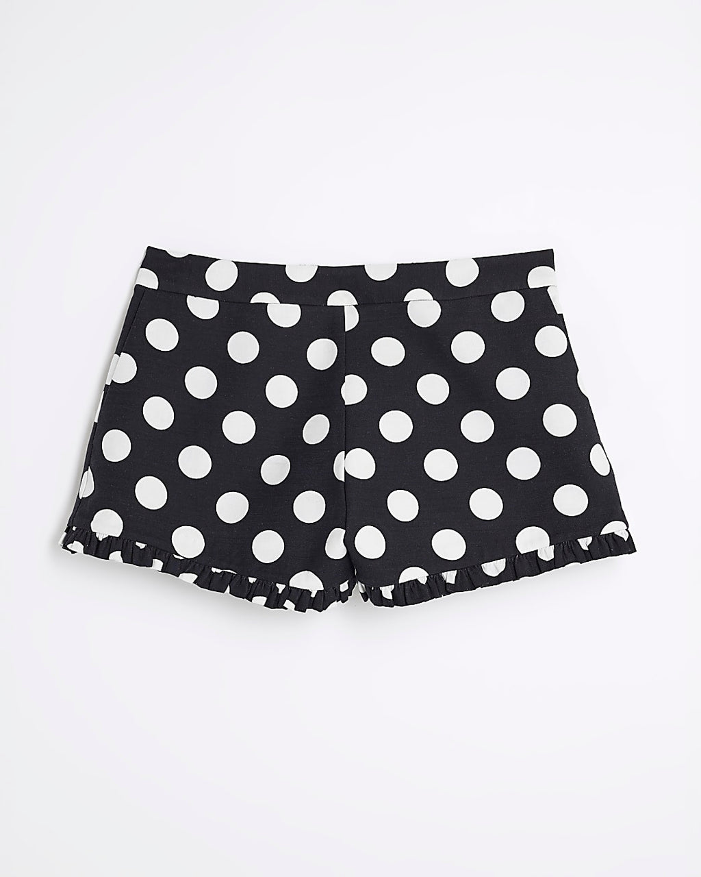 Linen Blend Polka Dot Tailored Shorts