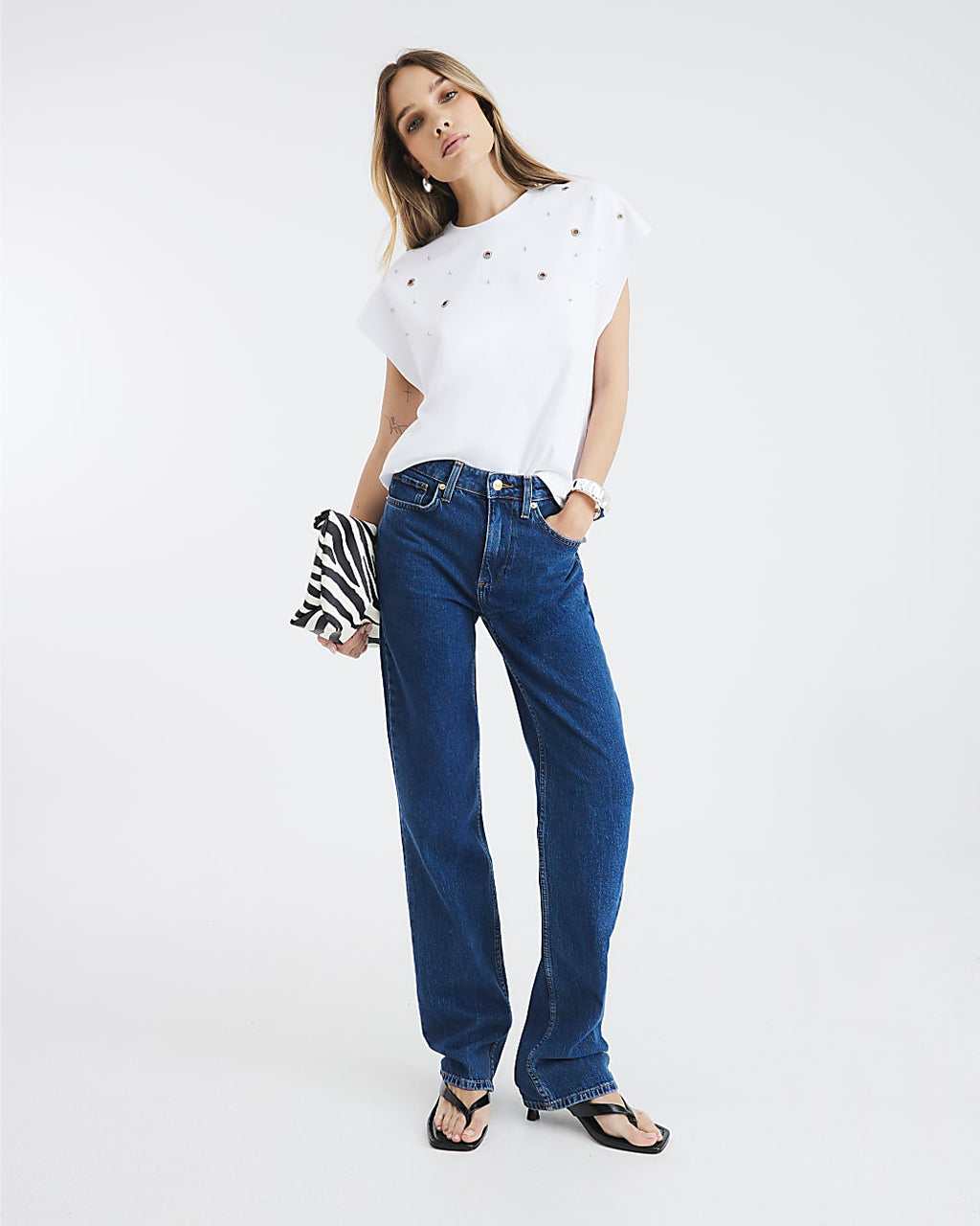 Eyelet Detail T-Shirt