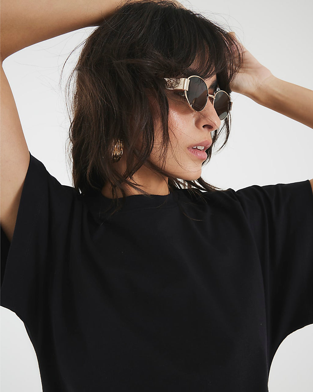 Ruched Side Kimono Sleeve T-shirt