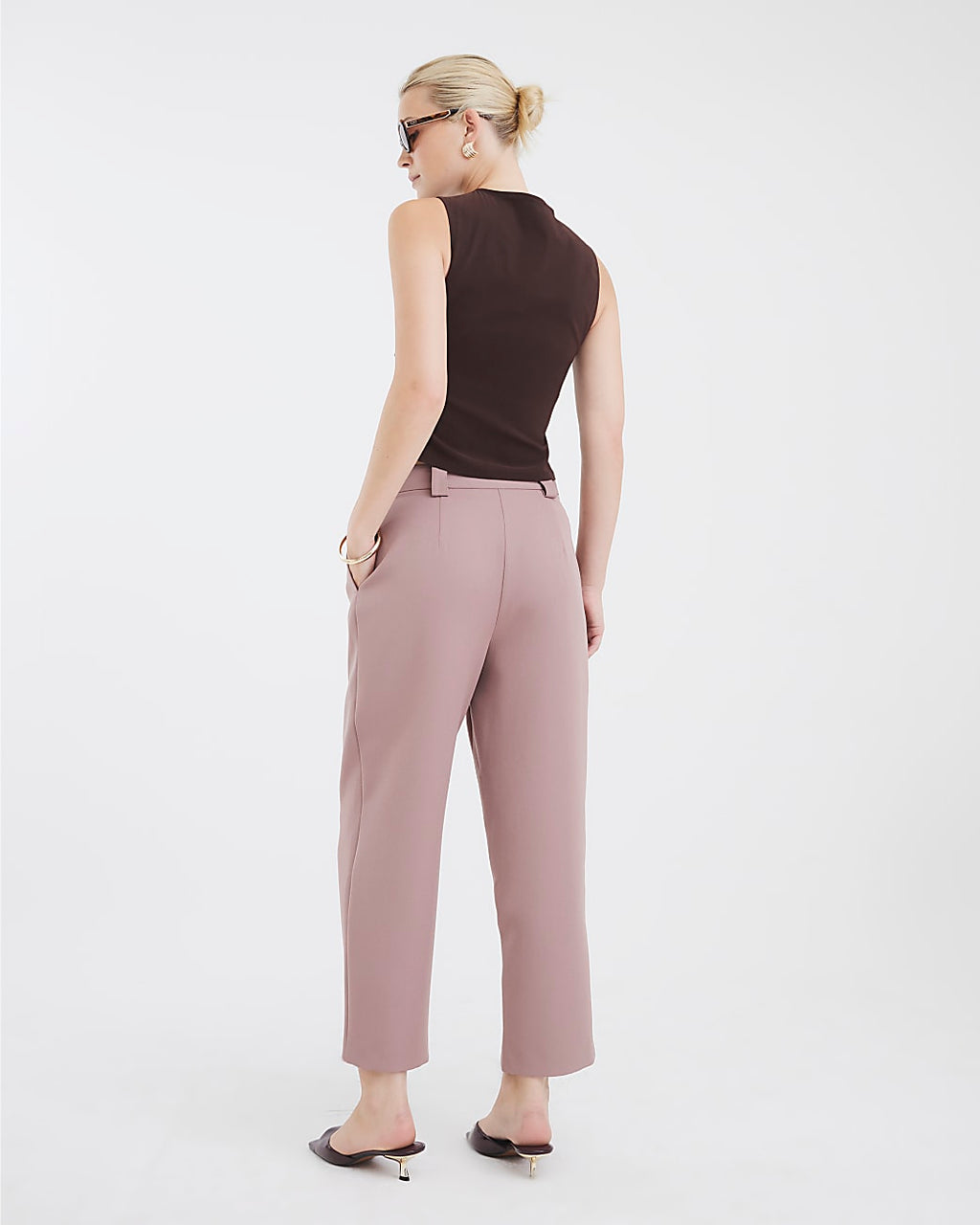 Burnished Brown Tapered Straight Leg Trousers