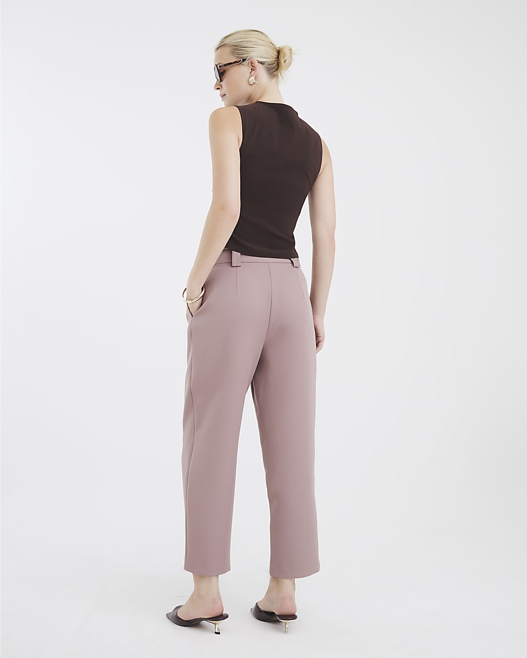 Burnished Brown Tapered Straight Leg Trousers
