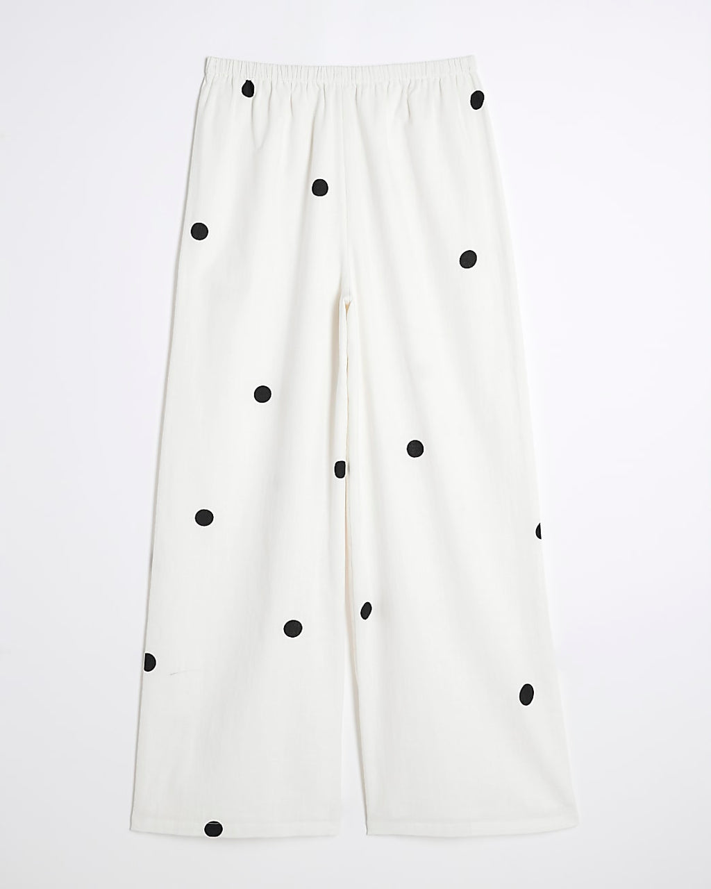 Cream Polka Dot Wide Leg Trousers