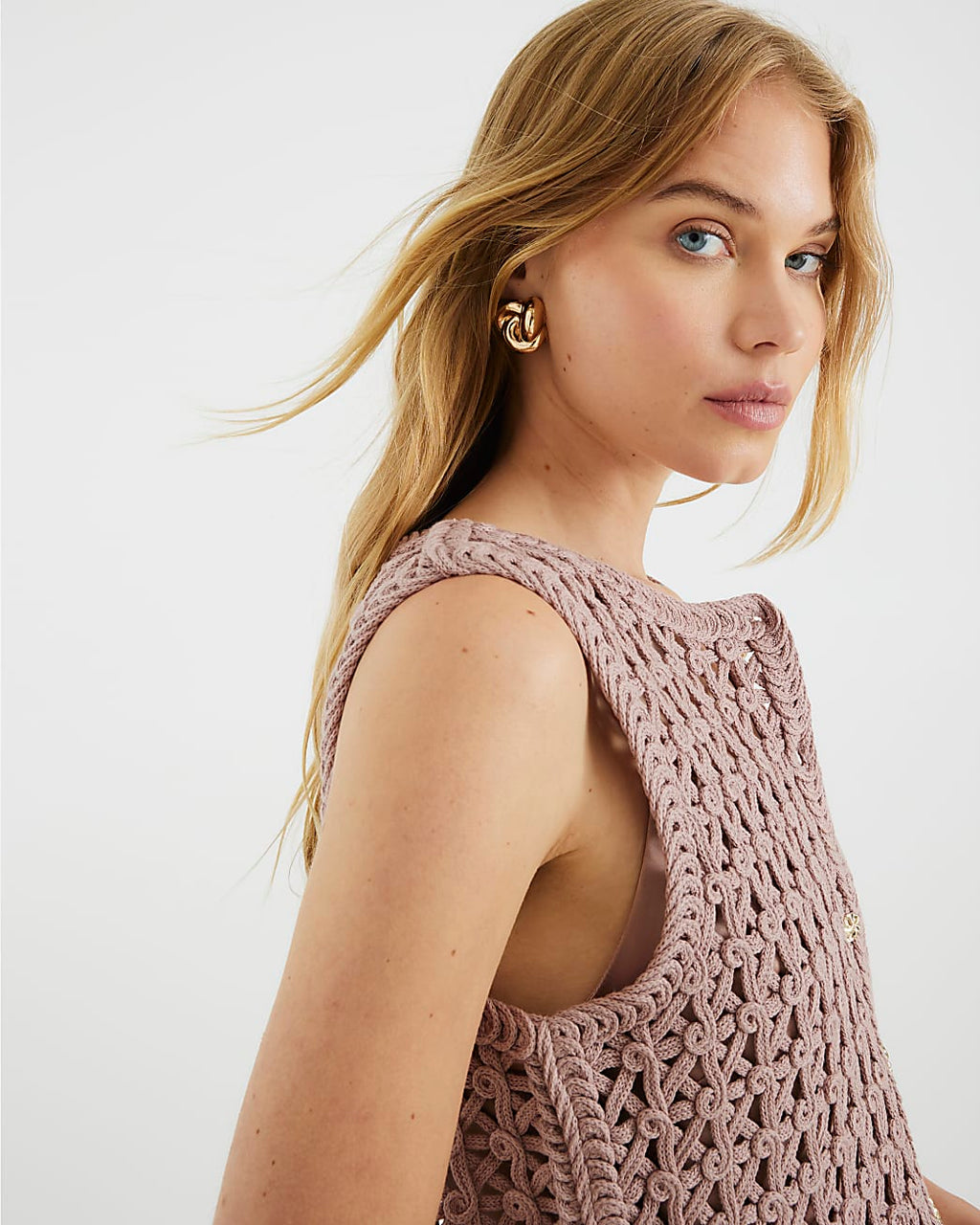 Crochet Waistcoat Hybrid Midi Dress