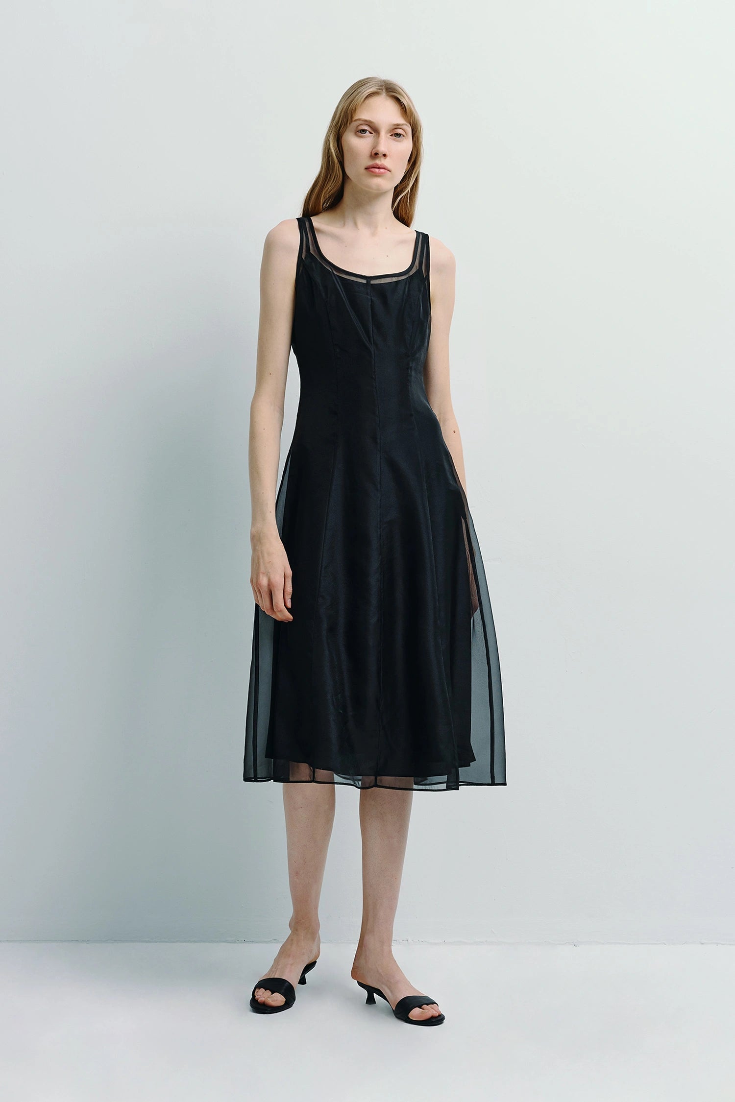 Elara Organza Midi Dress