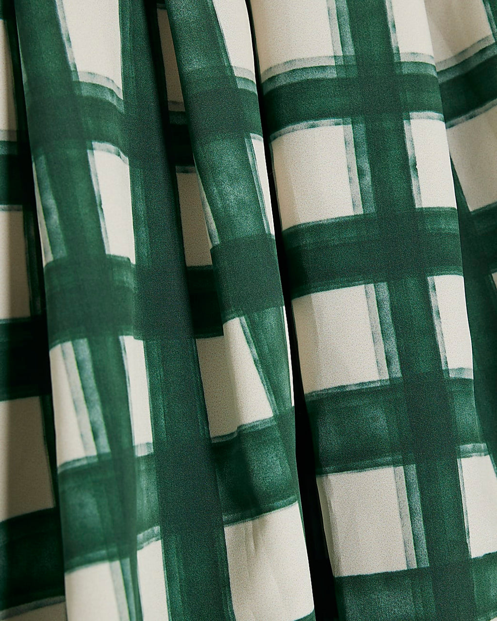 Emerald Plaid Midi Skirt