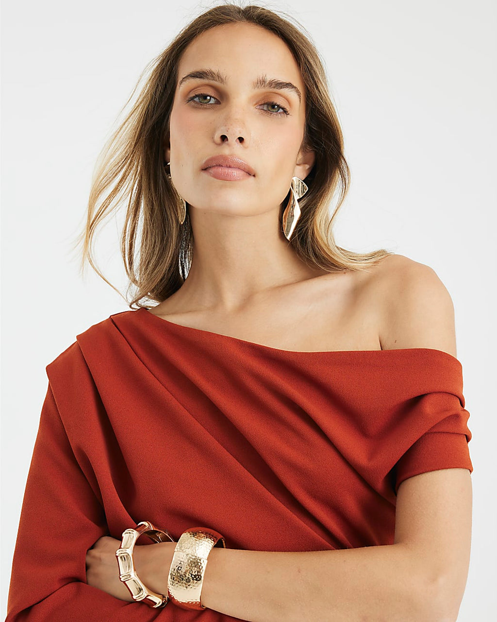 Asymmetrical Draped Maxi Dress