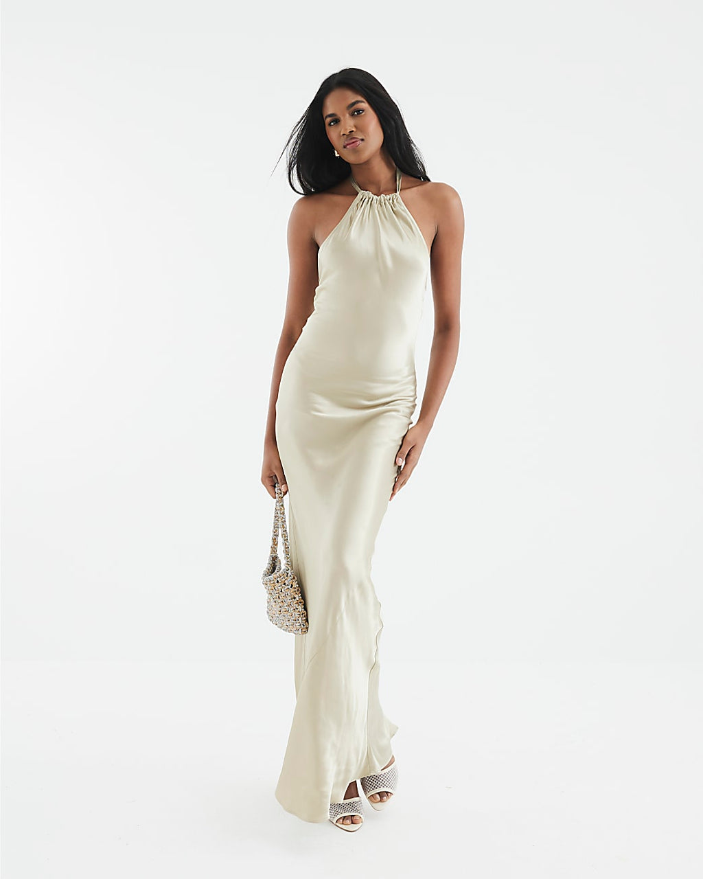 Halter Neck Slip Maxi Dress