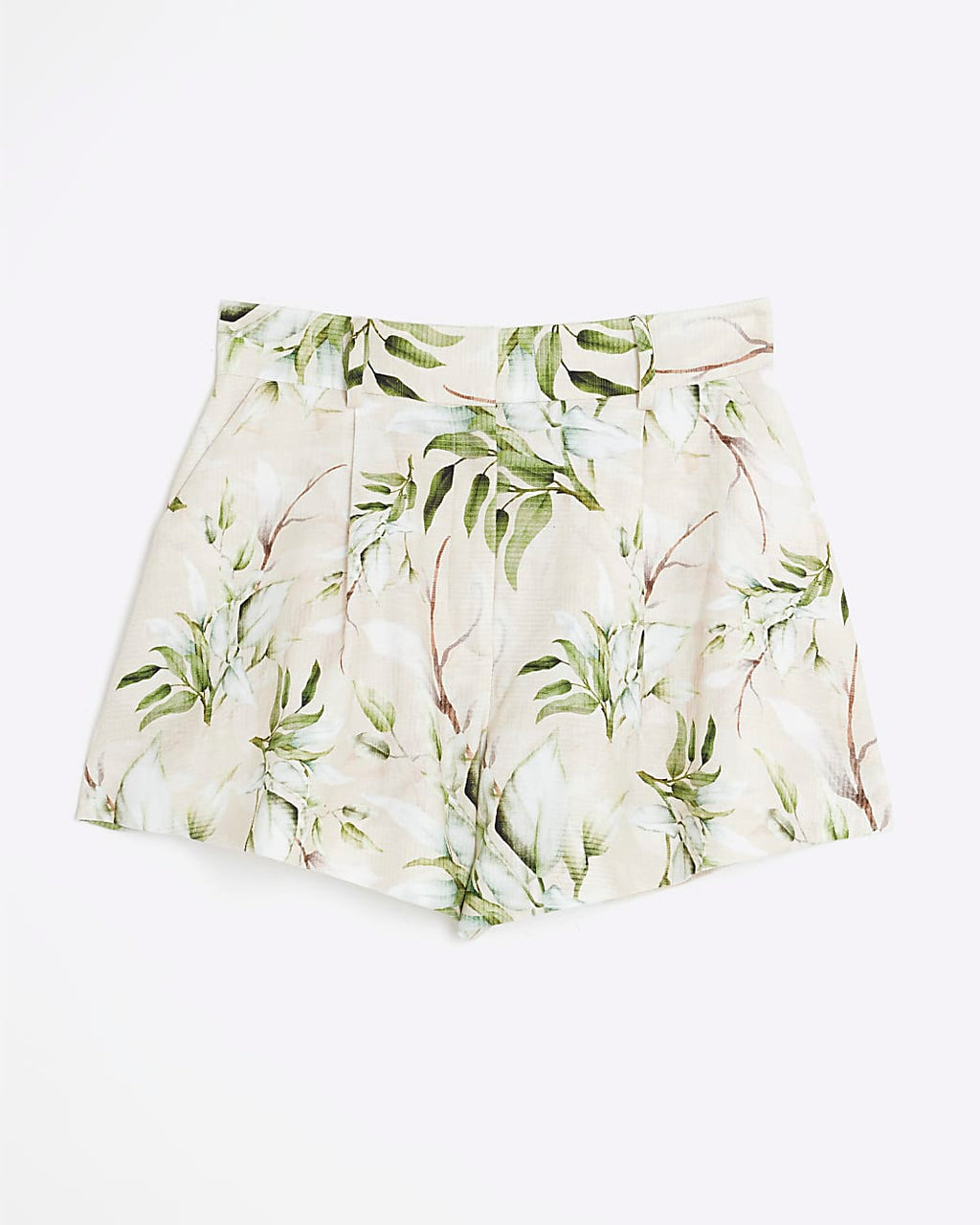Floral Print Linen Shorts