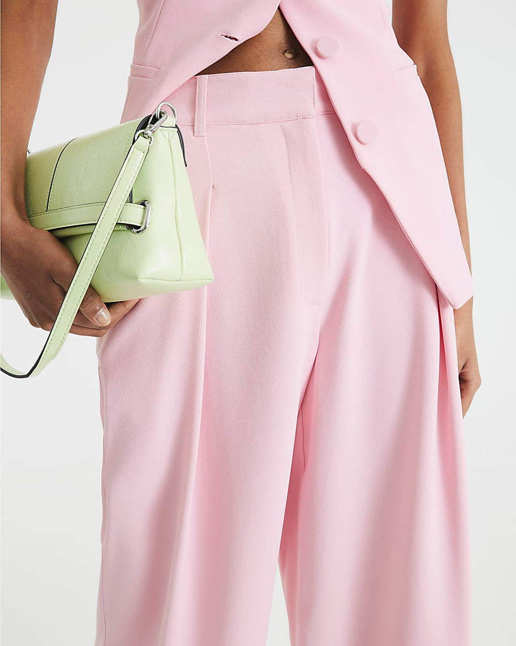 Pale Pink Wide Leg Trousers