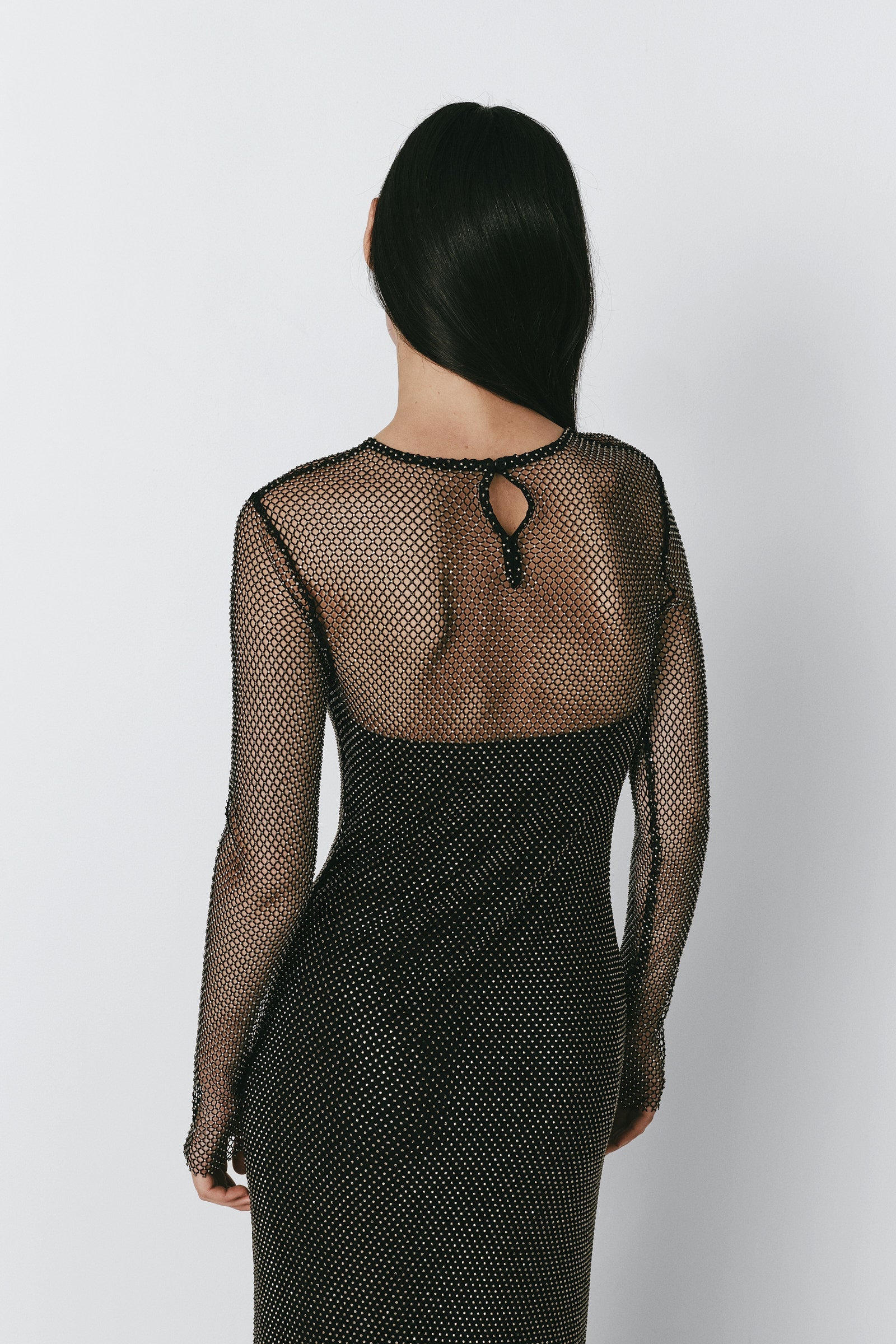 Pierres Rhinestone Mesh Dress
