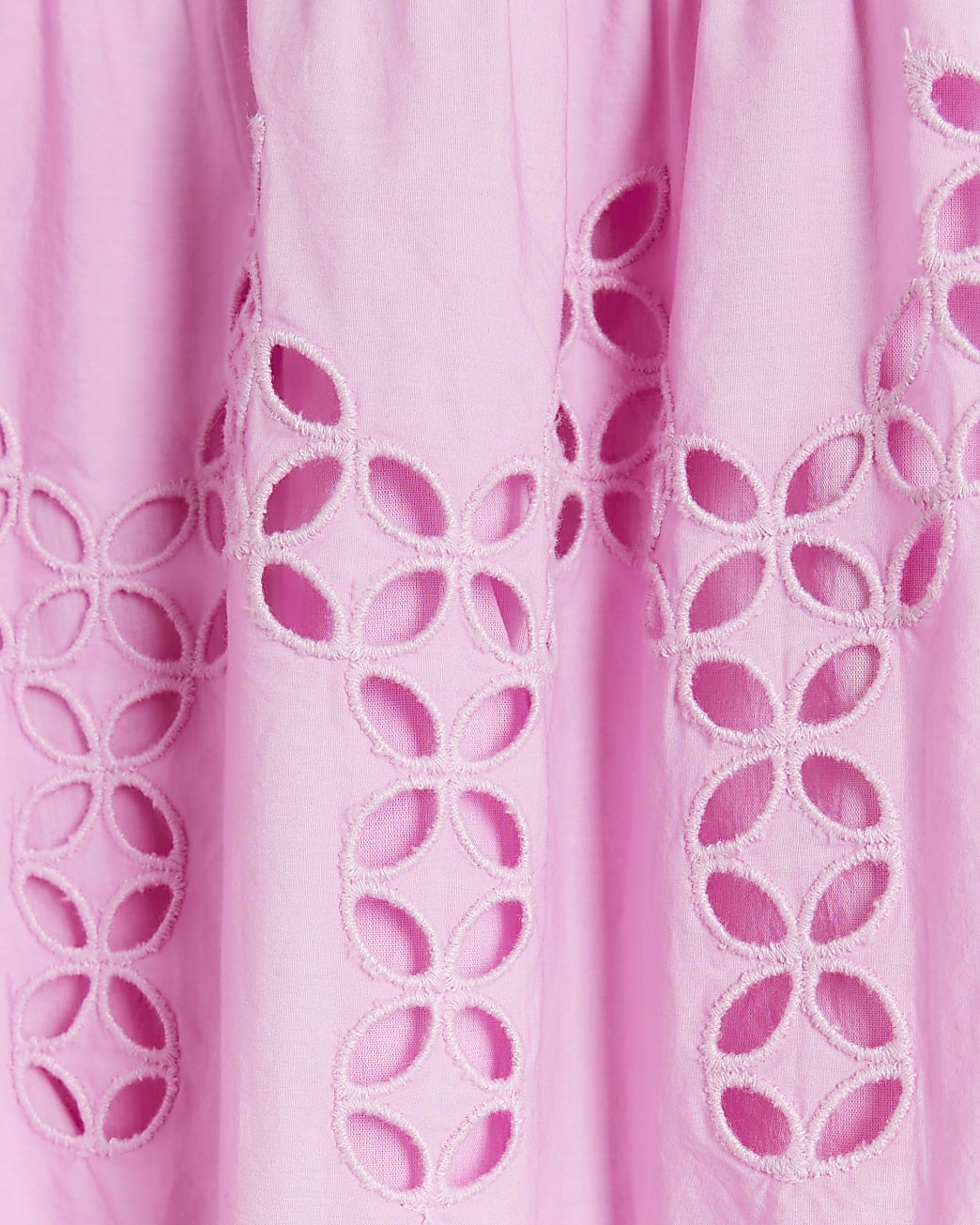 Pink Lavender Cutwork Midi Skirt