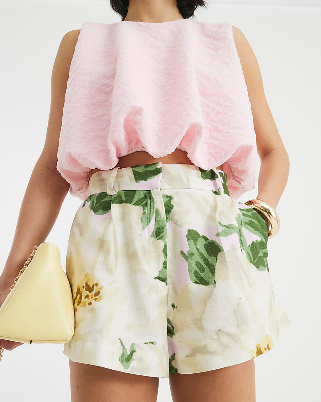 Floral Print Linen Shorts