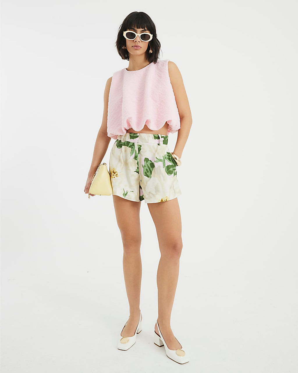 Floral Print Linen Shorts