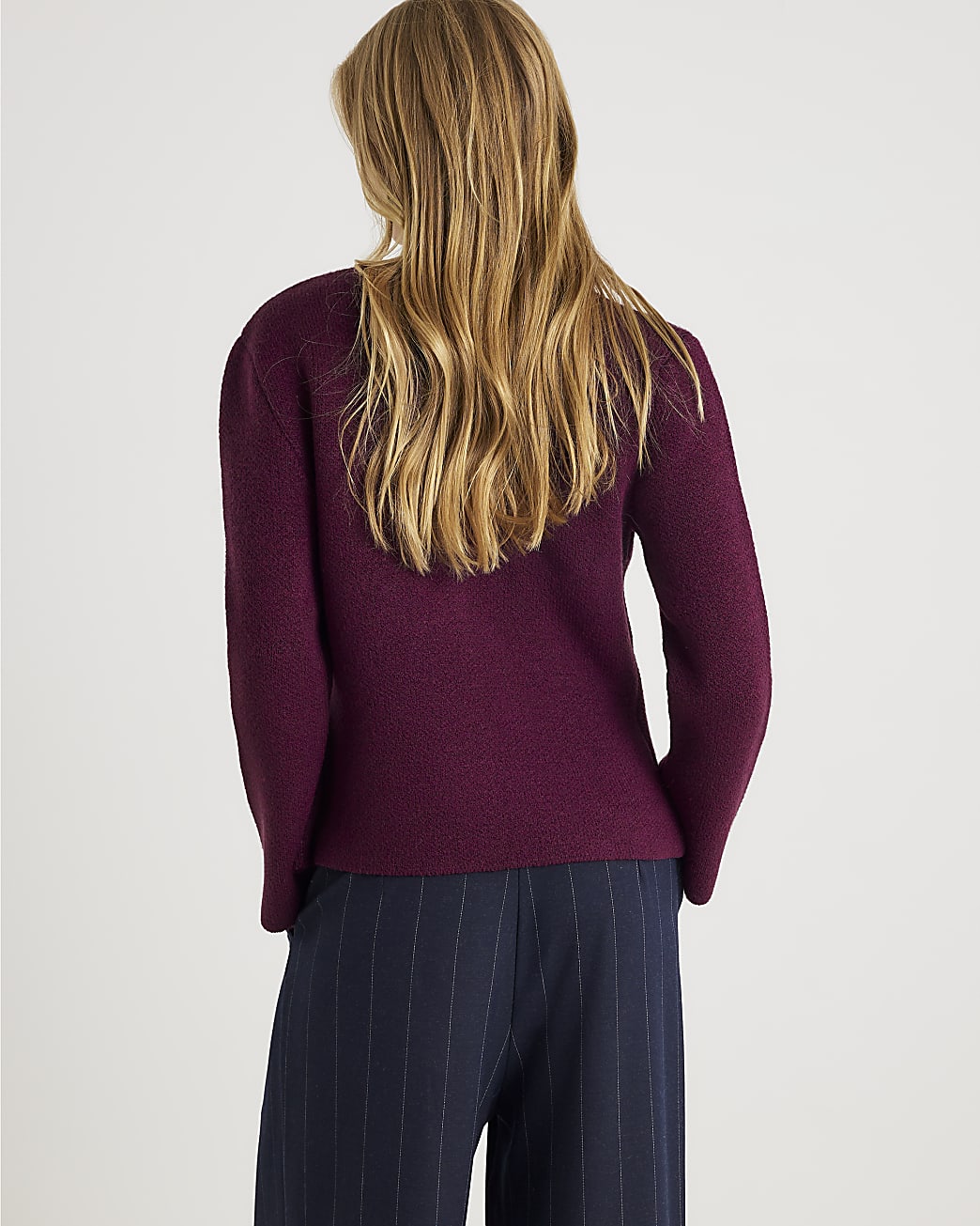 Red Knitted Button Detail Cardigan
