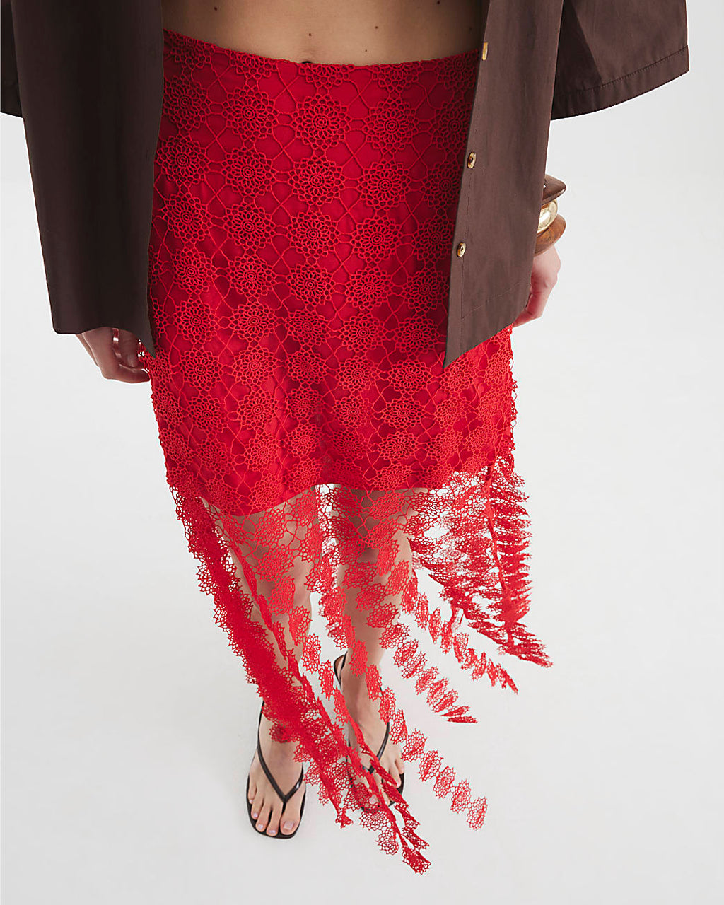 Crochet Tassel Midi Skirt