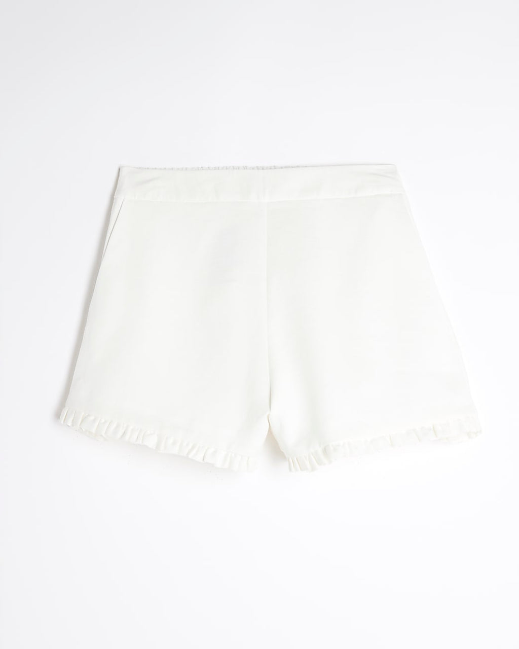 Linen Blend Frill Tailored Shorts