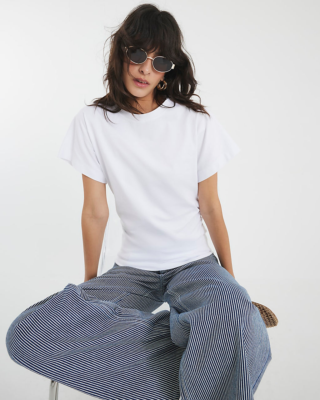 Ruched Side Kimono Sleeve T-shirt